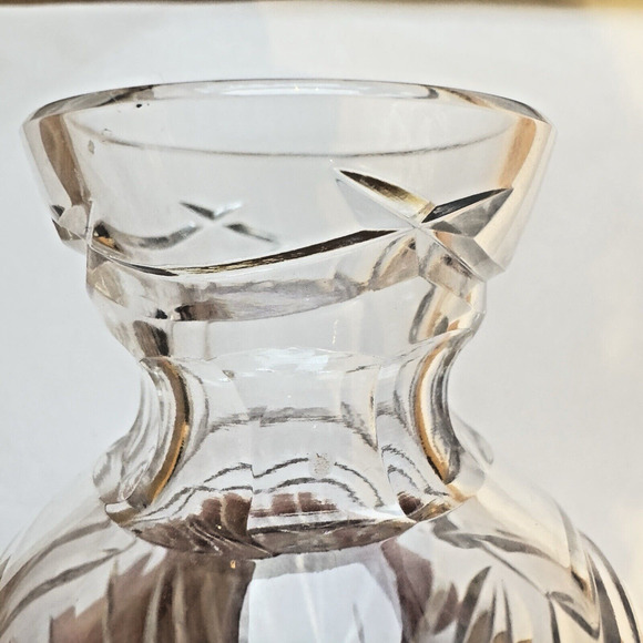 Vintage Cut Crystal Bud Vase Decorative Clear Glass Home Decor Flowers 4.25 in - Picture 9 of 9